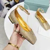 Top Design Dress Shoes Fashion 2023 Pradity Women Leather High Heel Letter Logo Party Wedding Tourism Holiday Casual Flat Shoes 02-011