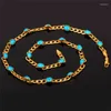 Correntes chegadas da moda cor de ouro azul de pedra azul/homens de joias por atacado de 22 polegadas Chain Link Chain N388CHains