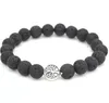 Bracelets de charme de voiture DVR Charms d'arbre de vie 8 mm Pierre de lave noire Bracelet de brin de perles Diffuseur d'huile essentielle Cordes à main pour femmes hommes Dr Dhzzc