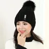 Beanies Beanie/Skull Caps Largeswan Personality Hats For Women Winter Hat Cap Girl Pom Poms Skullies Knitted Thick Female Cap1 Scot22
