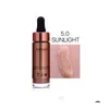 Bronzeurs Surligneurs Nouvelle marque Surligneur liquide Maquillage pour femmes Magic Face Brighten Glow Glitter Kits de maquillage O.Two.O Cosmetic Dhwx2