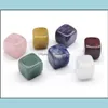 car dvr Stone Natural Chakra Squares Rose Quartz Amethyst Agate Tiger Powder Crystal White Yoga Meditation Energy Drop Delivery Jewelry Dhbit