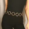 Bälten Fashion Circle Metal Chain Belt Women Gold Silver Round Alloy Belt med Long Tassel Female Midjeband för klänning Z0223