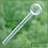 Tuyaux pour fumer 10Cm 12Cm haute qualité verre clair brûleur à mazout Tube Pyrex main tuyau d'eau ongles conseils 6054 Q2 goutte Del Dd