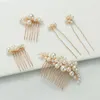 Hårklipp Barrettes Kvinnor Pearl Bridal Hairpins Bröllopshuvudstycke Huvudbonad Tiara Bride Accessories Party Jewelryhair Tris22