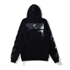 Mens Hoodies Moletons Off Style Moda Camisola Pintada Arrow Crow Stripe Hoodie e Mulheres Camisetas Offs Branco Preto 111