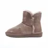 BOTAS 2023 Moda de couro genuíno tornozelo natural quente inverno de inverno grosso de lã de lã de neve não -lips de shones casuais 230227