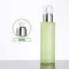 Storage Bottles 80ml Frosted/green/blue Glass Bottle Silver Pump Serum/lotion/emulsion/foundation Moisture Toner Skin Care Cosmetic Packing