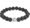 Bracelets de charme de voiture DVR Charms d'arbre de vie 8 mm Pierre de lave noire Bracelet de brin de perles Diffuseur d'huile essentielle Cordes à main pour femmes hommes Dr Dhzzc