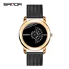 Zegarek 2023 Gold czarne zegarki SANDA ZŁOTA MANES TOP STAL MESH MĘŻCZYZNA KWARTZ ZATWARZENIE MAN Creative Diar Waterproof Waterproof Sports Cloc