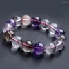 Strand 13mm Genuine Natural Super Seven Melody Stone Crystal Big Round Beads Bracelets For Women Female