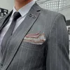 Męskie garnitury Blazers Blazers Pants Kamizelka 3 szt. Zestaw / moda męska butikowa Butique Business Slim Fit Suit płaszcz Spodnie kamizelki 230227