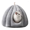 Camas de gato Cama de caverna quente para gatos internos laváveis ​​saliadores e calmantes cães pequenos cães pequenos de tenda