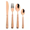 Set di stoviglie JANKNG 4 pezzi Set di posate nere Modello di spighe di grano Coltello forchetta cucchiaio in acciaio inossidabile 304 Cena Cucina occidentale