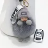 Keychains Women Key-Chains Bag Pendant Car Decor-Accessories Real Fur Toy Doll 2023