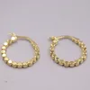 Boucles d'oreilles créoles véritable or jaune 18 carats pour femmes perles carrées dorées cercle bijoux 18mmDia cadeau