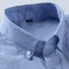 Мужские повседневные рубашки 100 хлопчатобумажная рубашка с длинным рукавом оксфордская полоса