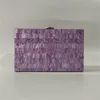Evening Bags Brand Luxury Pearl Purple Fashion Women Shoulder Bag Bead Handle Chain Acrylic Box Clutches Wedding Party Purse 230225