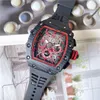 New women's watch silicone strap 6 needles fashion brand automatic quartz watch men's waterproof skeleton watch AAA class