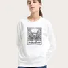 Herrtröjor runt krage hoodie kawaii söt grafik tryck kvinnors hooded tröja hoody damer sudaderas mujer jogging femme mode