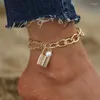 Anklets huitan mode hjärthänge ankel för kvinnor sommar fot tillbehör ben armband kedjor 2023 ankel smycken grossist bulk