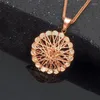 Chains Creative 585 Purple Gold Plated 14K Rose Fashion Round Line Charm Chain Neckalce For Woman Pendant Classic Jewelry