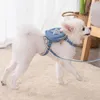 犬の首輪ペットハーネスは、バックパックの調整可能なサイズの屋外ウォーキングアンチロストパピー用品を添えたかわいい猫の胸をひっくり返します