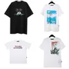 Camisetas para hombres Diseñador para hombre Camiseta corta para mujer New Sunset Coconut Tree Print Tamaño de manga de gran tamaño SMLXL