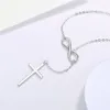 Kedjor 925 Sterling Silver Necklace in Europe and America Classic Fashion 8-Character Cross Small Fresh Pendant