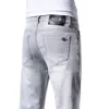 Pantalones vaqueros para hombre Primavera Verano Delgado Slim Fit Marca europea americana de gama alta Pantalones pequeños rectos doble F Q9542-3