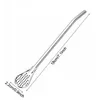 Stainless Steel Straw Colander Spoon Long Handle Tea Leaf Filtration Scoop Honey Coffee Stir Spoons Juice Milk Tea Straws Spoons Cuchara Coladora De Paja