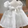 Meisjesjurken Baby Girl Dress Hollow Lace Prinses Kinderen Bruiloft Verjaardag Katoen Ball Jurk Baby Doop feestjurken voor zomer 1-5 jaar W0224