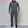 Men's Tracksuits 2 Pieces Sets Tracksuit Men Brand Autumn Winter Hooded Sweatshirt Drawstring Pants Male Stripe Patchwork Hoodies Bigsweety 230227