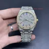 2023ice Diamond Watch Shiny Case 42mm Automatiska klockor Två ton Sier Gold Diamonds Steel Glass Back