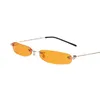 Sunglasses Mini Women Men Brand Designer Rimless Narrow Eyewear Luxury Trending Alloy Sun Glasses Streetwear UV400 Gafas De Sol
