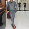 Tute da uomo Dashiki Mens Top Pant 2 pezzi Outfit Uomo africano Set di abbigliamento Social Business Casual Riche Abbigliamento africano per uomo M-4XL 230227