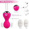 Oeufs/balles 10 vitesses Smart Kegel Vibro Balls Ensemble de vibrations à distance Sex Toy Femmes Resserrement du plancher pelvien Kit d'exercice Ben Wa Muscle Trainer 230227