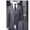 Mäns kostymer Blazers Three-Piece Man Formal Business Suit For Men's Fashion Boutique Wedding Dress Sacka Jacka Vest Pants 230227
