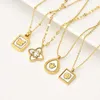 Titanium steel plated 18K gold fashion necklace pendant with natural seashell clover butterfly crown multiple necklace