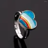 Cluster Rings For Creative Temperature Change Multi Color Ring Men's Hip Hop Rock Festival Party Jewelry Presents Teenagers