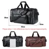 Duffel Bags Retro Leather Travel Tote Bags Male Weekend Bag Mens Large Capacity Hand Luggage Duffel Handbags Shoulder Bag Dropshipping X245c 230223