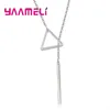 Chaînes Femmes Triangle/Cercle Pendentifs Long Déclaration Colliers Minimaliste Chandail Chaîne 925 En Argent Sterling De Mode Bijoux Femme