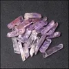 voiture dvr Pierre Naturelle Améthyste Cristal Quartz Bâton Point Perles Top Percé Violet Lâche Pendentif Pour La Fabrication De Bijoux Environ 2Mm Trou Drop Deliv Dhzby