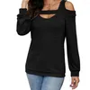 Camicette da donna T-shirt camicetta alla moda colore puro donna primavera top maniche lunghe pullover abbigliamento da donna