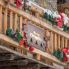 Panneau de porte de décorations de Noël | Décor de façade en bois, ornement de fenêtre murale de porche de vacances d'hiver