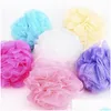 Bath Tools Accessories Bathroom Soft Sponge Mesh Exfoliating Shower Pouf Ball Towels Body Cleaner Bathing Drop Delivery Health Beau Dhwpd