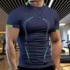 T-shirts pour hommes Chemise de fitness à manches courtes pour hommes d'été en cours d'exécution Sport Gym Muscle T-shirts surdimensionné entraînement décontracté hauts de haute qualité