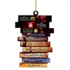 Juldekorationer träd akryl hängande Xmas bok hänge dekorativ stack prydnad för festival semester