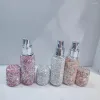 Aufbewahrungsflaschen 10 ml Parfümflasche verschleißfest tragbar glänzend exquisit luxuriös Geburtstagsgeschenk Kunststoff eingebettetes Strassspray für Ho