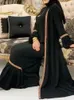 Ubranie etniczne Eid muzułmańska abaya sukienka 2 -częściowa modlitwę maroko maroko caftan ruffle abayas sukienki Dubai arabskie kimono szatę kardiganową 230227